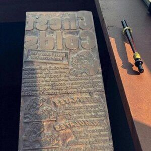 Vick’s Chest Cold Printers Block Copper Etched on Wood